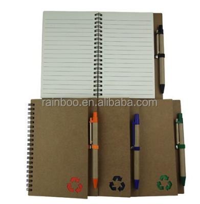 China With Recycled Pen School Recycled Paper Notebook With Pen for sale