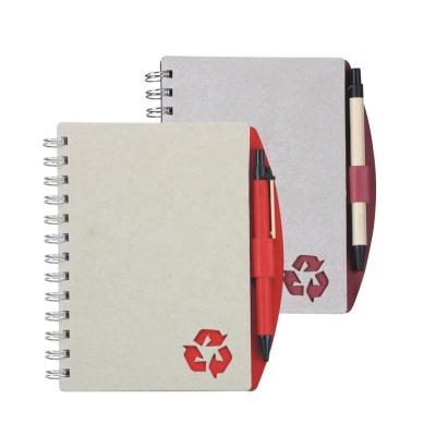 China With Recycled Pen Logo Printed Custom Office Spiral Kraft Paper Cover Notebook For Promotion for sale