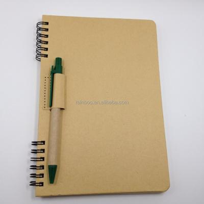 China With Recycled Pen Logo Printed Cheap Recycled Hardcover Custom Notebook With Pen For Office Promotion for sale