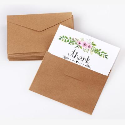 China Europe Custom Matching Package Luxury Thank You Cards Floral Flower Greeting Note Cards With Envelopes for sale