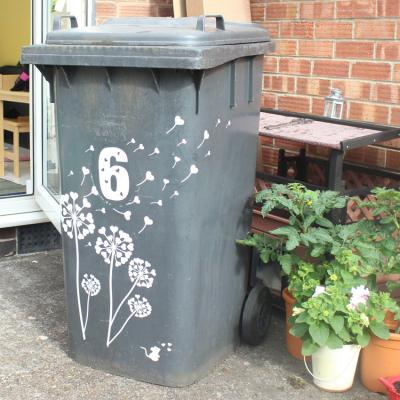 China Custom Durable Fully Waterproof Outdoor Wheelie Bin Decoration Stickers for sale