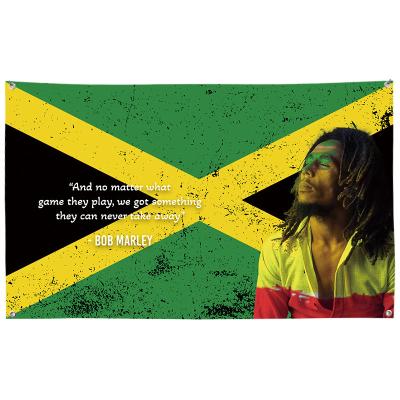 China Hot Sale Family Reunions/Party Bob Marley Freedom Jamaica Flag 5'x3 150x90cm Reggae Banner 4 Metal Grommets Rasta for sale