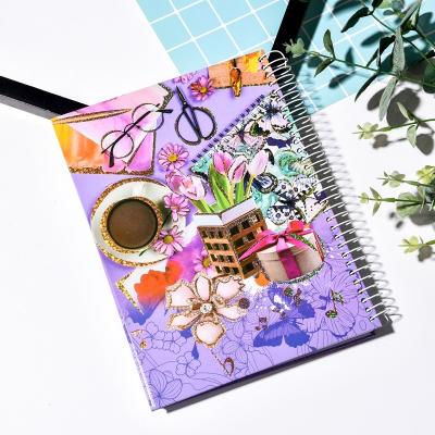 China 2022 Custom A4 Hardcover Flower Notebook Loose Leaf Notebook Flower Notebook Graduation Gift Notebook Mother's Day Notebook for sale