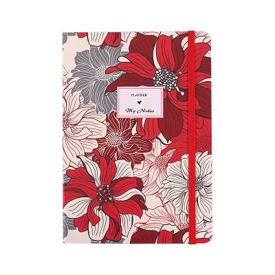 China Luxury Hardcover Book Rose Notebook Flowers Oil Painting Portable Book Notebook for sale