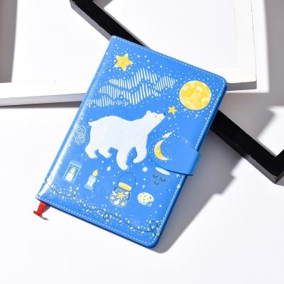 China Hard Cover Book Thickened Coil Notebook Erasable Notebook PU Leather Notebook with Magnet Clasp for sale