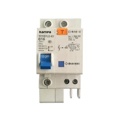 China Nykb1le-63 RCBO 2 Phase 16A Safety Circuit Breaker High Performance for sale