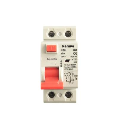 China Residual Current Orange Circuit Breaker Switch NB8L 40A 2P Rccb for sale