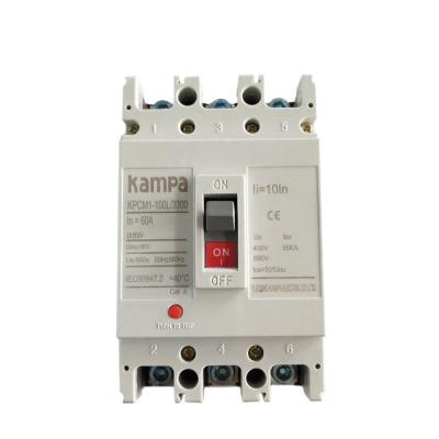 China Molded Case Circuit Breakers Kampa Cm1-100 3p 10A 16A 20A 25A MCCB CE  4p for sale