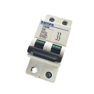 China Sustainable Miniature Circuit Breaker Kampa C60N 2 Phase 6ka 32a for sale