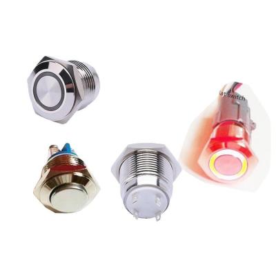 China Illuminated Stainless Steel Push Button LED Switch Small Size 16mm for sale