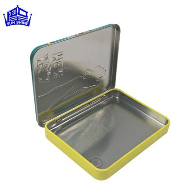 China Rectangular Recycled Materials With Lid Storage Metal Crate Hinged Empty Mint Tin Box For Packaging for sale