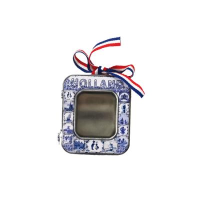 China Recyclable Custom Design Small Square Blue Metal Box For Candy Mints Gift Packaging Tin Box for sale