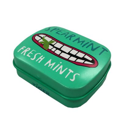 China Wholesale Food Grade Metal Mint Candy / Coins / Painting Cards Tin Box With Hinged Lid for sale