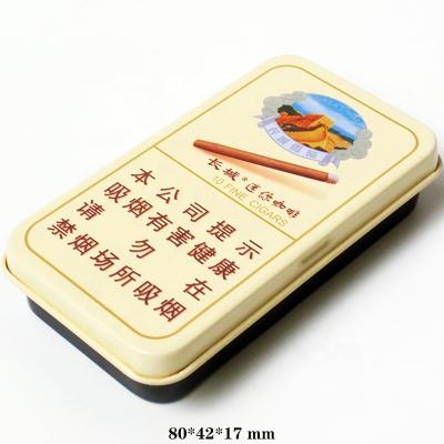 China Recyclable Rectangular Mini Cigar Cigarette Tin Case With Hinged Lid 10 Cigars Storage Pouch Tin Case Box for sale