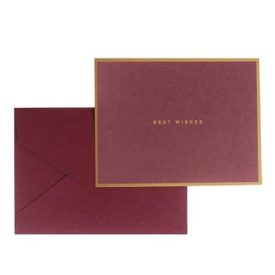 China China Rose Gold Luxury Thank You Card Folding Greeting Paper Card And Envelope Custom Colors With Logo for sale