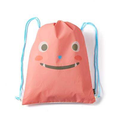 China Polyester Folding Drawstring Backpack Custom Printed Waterproof Shopping Drawstring Bags Accept Sample for sale