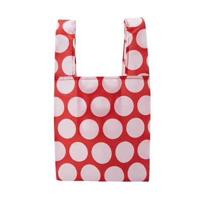 China Customized Travel Folding Digital Printing Reusable Collapsible Folding Shopping Grocery Bag Eco RPET Polyester Foldable Shopping Bag for sale