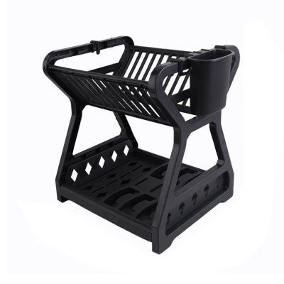 China Sustainable Dishes Storage Rack Kitchen Plastic Table Drain Bowl Rack Rack Household Tableware Storage Multi-Layer Finished Skeleton for sale