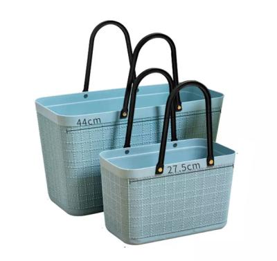 China Eco Type Fruit Basket Sustainable Plastic Shopping Basket Flower Storage Bag Camping Original Material Skep Decoration for sale