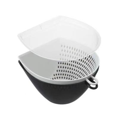 China Amazon Hot Selling Filterable 3 in 1 Plastic Scoop Colander Strainer and Kitchen Food Strainer Drain Basket Set for sale