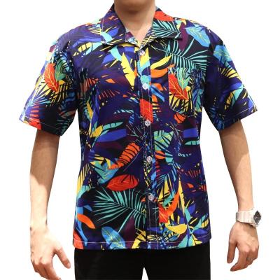 China Factory Direct Sale Anti-pilling 100% Cotton Custom Printed Hawaiian Casual Shirts Men's Reactive Printing Shirt, Free Design Beach Shirt for sale