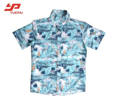 China Summer anti-pilling stylish floral beach shirts button down short sleeve hawaiian shir custom made for men for sale