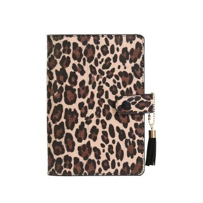 China High Quality Fashion Girls Gifts PU Diary Planner Leopard Spiral Pattern Printed A6 Leather Notebook Cover Agenda Organizer for sale