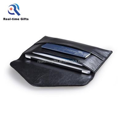 China Folder Fashion Office Supplies Conference Files Bag Business Black PU A4 Envelope Leather Folder for sale