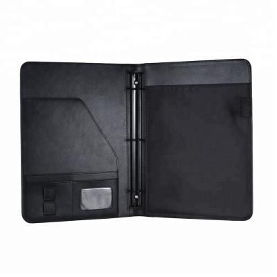 China New 2018 A4 Folder Office Business Conference Document Holder Leather PU Ring Binder Folder for sale