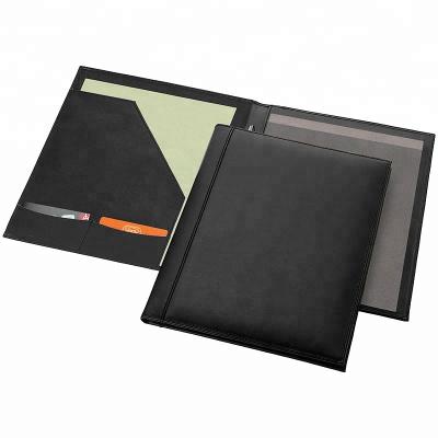 China Folder Fashion Office Conference Business Black PU Leather Writing A4 Folder for sale