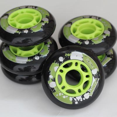 China Durable Manufacturers Wholesale Wear Resistant Flat Flower Free Style Online Skates Wheels 80mm Rubber Skateboard Wheel for sale