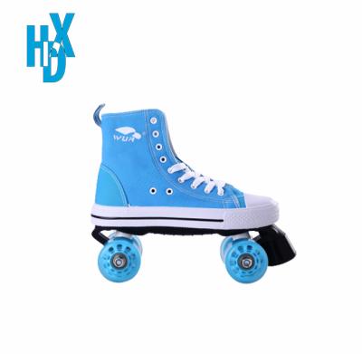 China Canvas Upper+PU Rollers Classic Girls Hot Sale New Style Casual Canvas Quad Skates 4 Wheels Outdoor Canvas Roller Quad Skates for sale