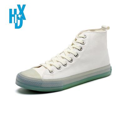 China Fashion Trend Summer Sports Sneakers High Top Lace-up Canvas Shoes New Youth Breathable Unique Casual Men Transparent Fashion Shoes for sale