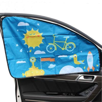 China Side Window Sunshade Nylon Cute Printed Magnetic Car Window Curtain for sale