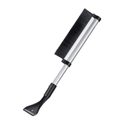 China Aluminum alloy + plastic 2 in 1 telescopic aluminum alloy winter car vehicle ice freeze snow shovel with brush for sale