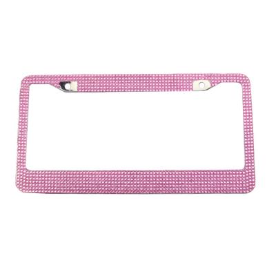 China Metal License Plate Car Pretty Diamond Bling License Plate Frames Hot USA Car Metal License Plate Frame for sale