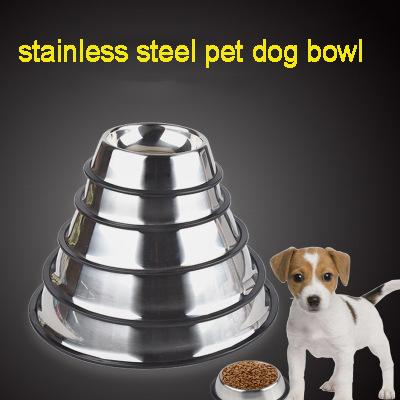 China Portable Maker Arc Design Durable Hot Selling Stainless Steel Dog Car Water Food Feed Container Durable Rubber Bottom Bowl for sale