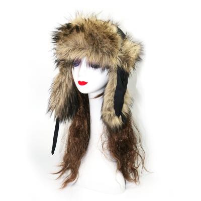 China breathable & Waterproof Custom Hat Winter Storm Trapper Russian Fur Caps Russian Fur Windproof Hat With Earflap for sale