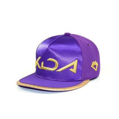 China Leather JOINT BILL fabric mesh bird eye satin patch design embroidery gold hats two tone snapback hats for sale