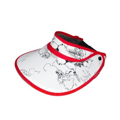 China Image sublimation printed logo rubber brim women big size UV ​​protection silicone 3d heat transfer sun visor hats hats with elastic band for sale