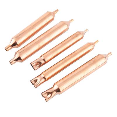 China Quick Fluoride Single Hose Copper Spout Double Hotel Valve Connector Tail Hole Filter Dryer For Refrigerator Freezer Spare Parts for sale