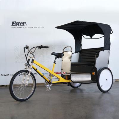 China Passenger Ester Pedal Pedicab LED Lights , Man Operated Pedicab Rickshaw for sale