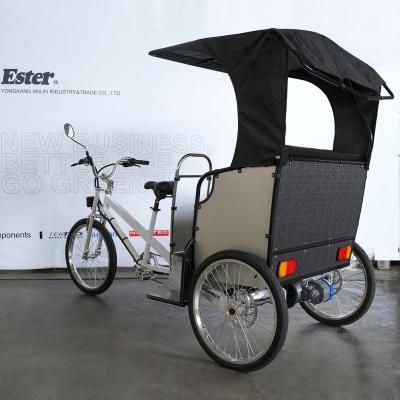 China Passenger ESTER Electric Drive Pedicab Rickshaw with Rear Engine, Steel Battery, Waterproof Lines for sale