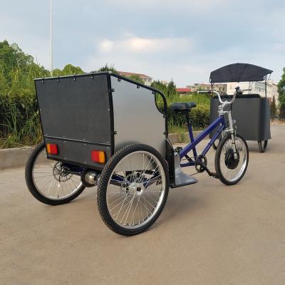 China Passenger ESTER New Style Pedicab Rickshaw Tektro with rise parts, fashionable electric tricycle for sale