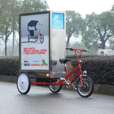 China Advertising Profit ESTER Electric Three Side LED Billboard Advertising Tricycle With Rear Motor, Tektro for sale