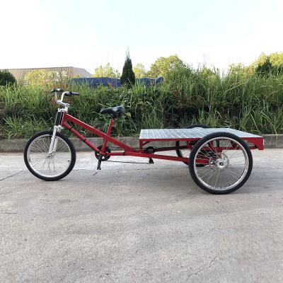 China Adult Flatbed Cargo Bicycle Flatbed Tricycle , Three Wheel Flatbed Cargo Tricycle for sale