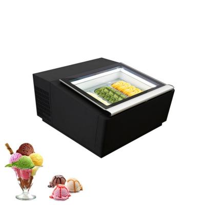 China Small Type Ice Cream Display Counter with Luxury Display Cabinet 44kg Dessert Freezer for sale