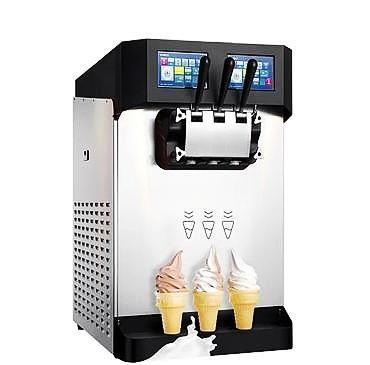 China Commercial Table Top Soft Serve Ice Cream Machine with Three Flavors and Air Pump for sale