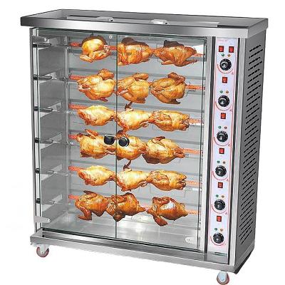 China Elektrische gas gegrilde kipoven 3-laag 9-laag automatische roterende barbecue machine Te koop