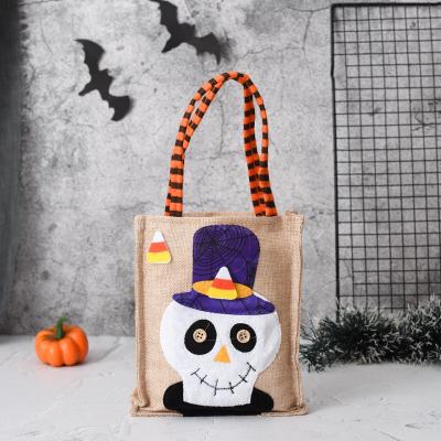 China Hand Bag 26*15cm Halloween Theme Candy Gift Bag with Witch Pumpkin Black Cat Skull for sale